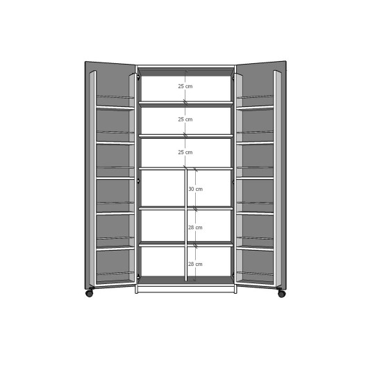 Kitchen Pantry Cabinet White & Retro Gray MK-07