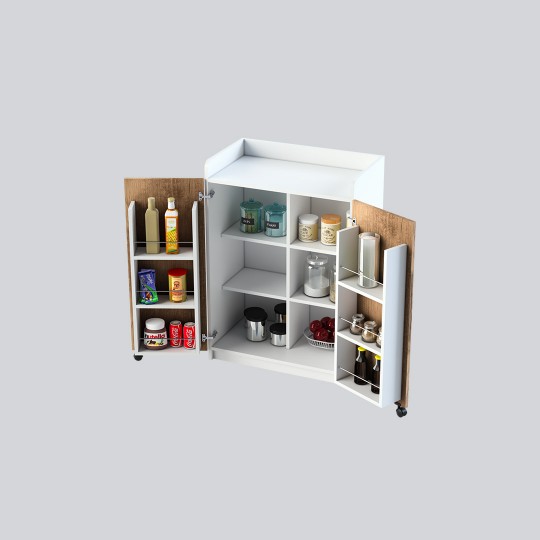 Folding Kitchen Table & Pantry Cabinet Set with a Discount KM-18 + MK-12