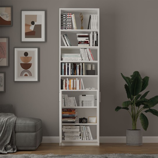 White Covered Bookcase Asra Trend K-31