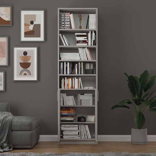 Ash Gray Hinged Bookcase Asra Trend K-33