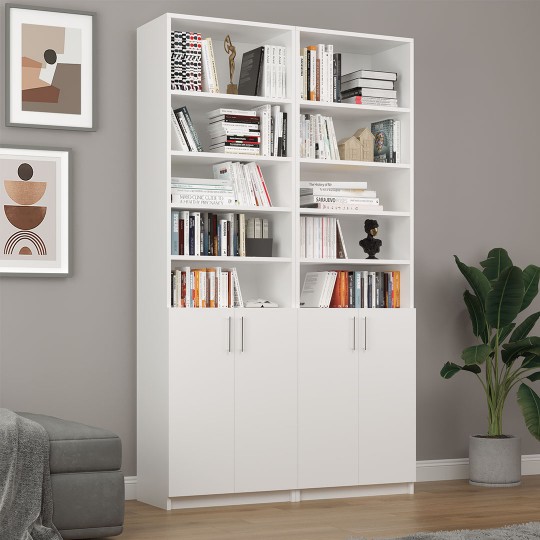 White Covered Bookcase Asra Trend K-39