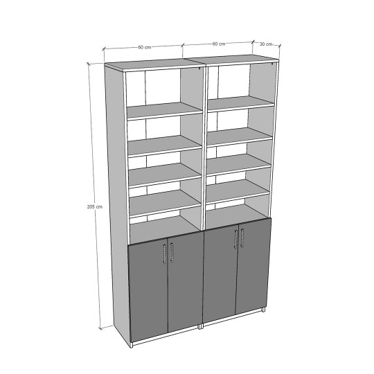 White Covered Bookcase Asra Trend K-39