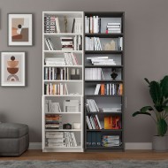 White & Dark Gray Covered Bookcase Asra Trend K-47