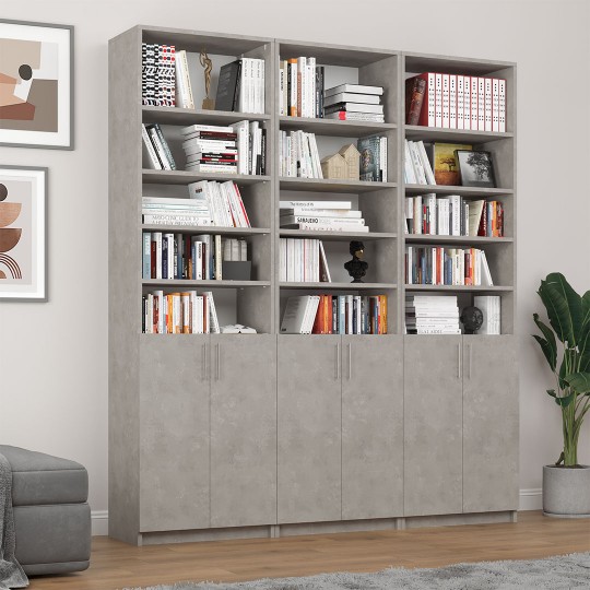 Retro Gray Covered Bookcase Asra Trend K-56