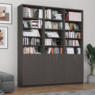 Dark Grey Covered Bookshelf Asra Trend K-57