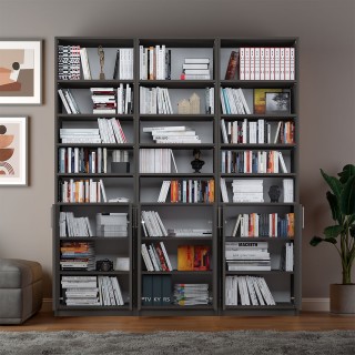 Dark Grey Covered Bookshelf Asra Trend K-57