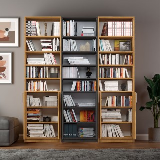 Dark Grey & Petra Covered Bookshelf Asra Trend K-59