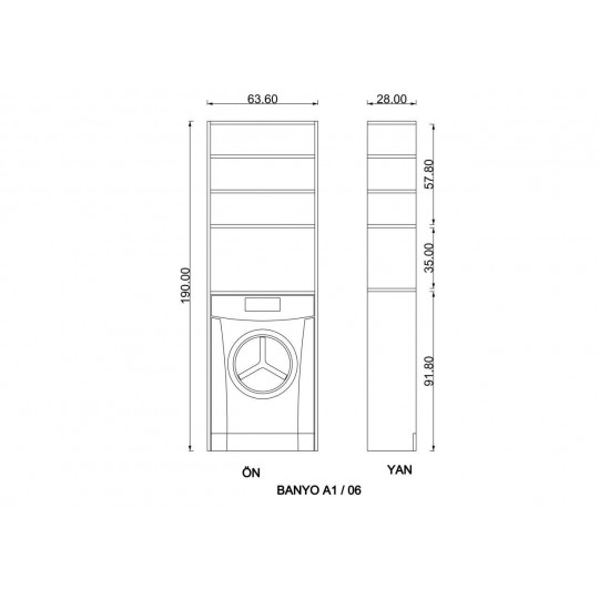 Bathroom Cabinet White B-06