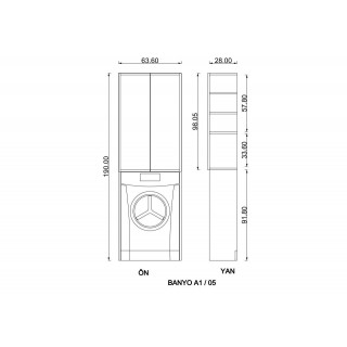 Bathroom Cabinet White B-05