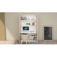  Home Office Cabinet and Desk White & Gray Sonoma