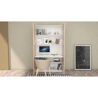  Home Office Cabinet and Desk White & Gray Sonoma