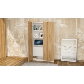  Home Office Cabinet and Desk White & Salerno