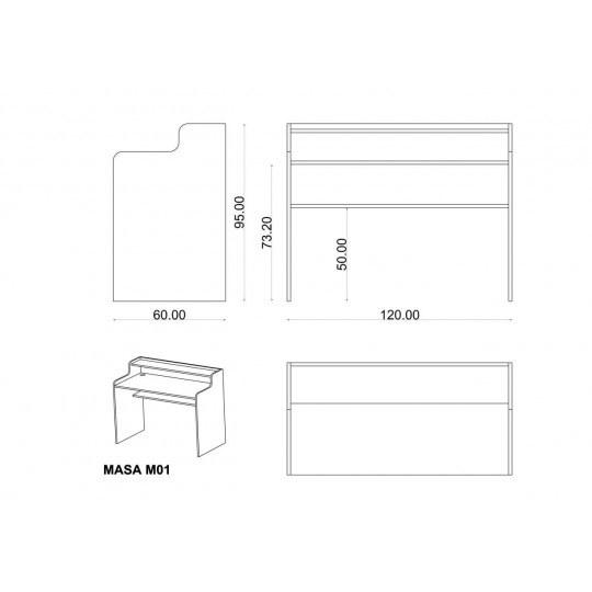 Table Office Gray & White