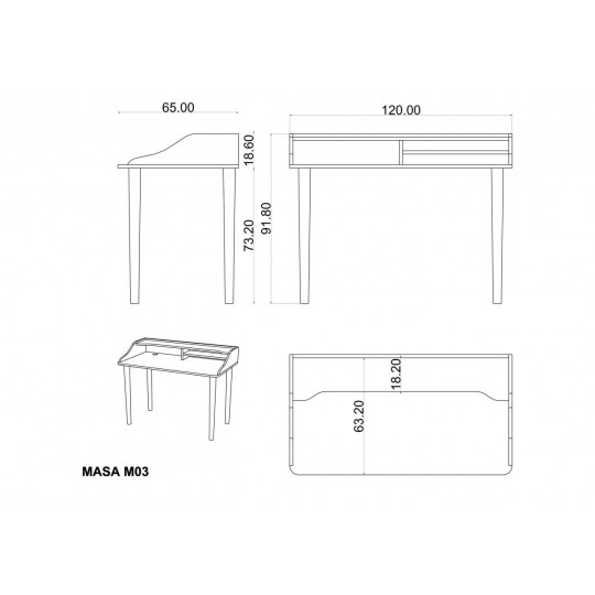 Office Desk in Gray