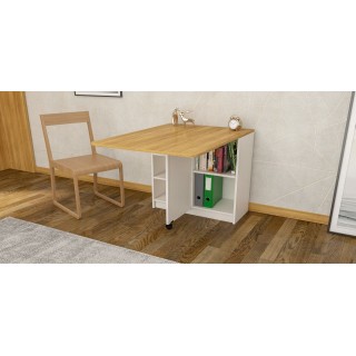  Desk White & Teak