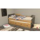 Extendable Bed Dark Gray & Teak