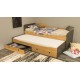 Extendable Bed Dark Gray & Teak