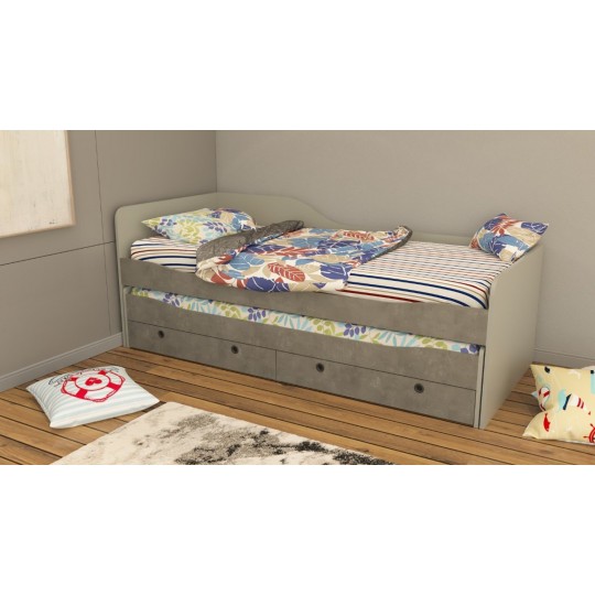 Convertible Bed Mist Gray & Retro silver