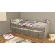 Convertible Bed Mist Gray & Retro silver