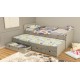 Convertible Bed Mist Gray & Retro silver