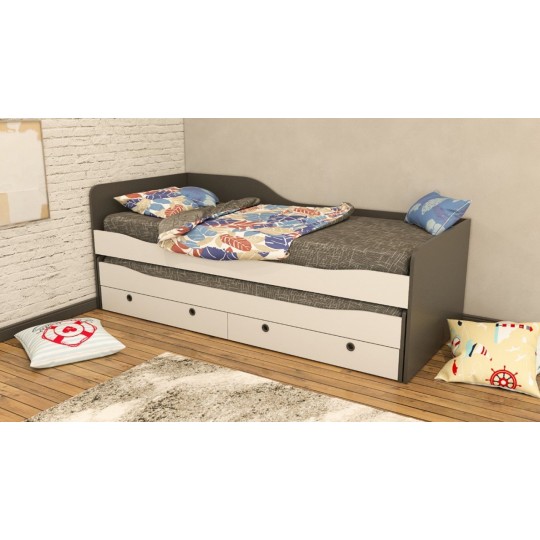 Extendable Bed White & Dark Gray