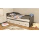 Extendable Bed White & Dark Gray