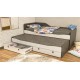 Extendable Bed White & Dark Gray