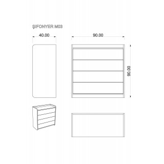 Dark Gray & Selerno Chest of Drawers