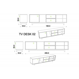 TV Unit Antares & Silva & Metallic Grey