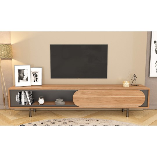 TV unit Avir Walnut & Dark Gray