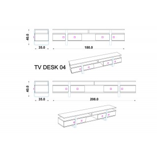 TV Unit in Grey Sonomo & Dark Grey