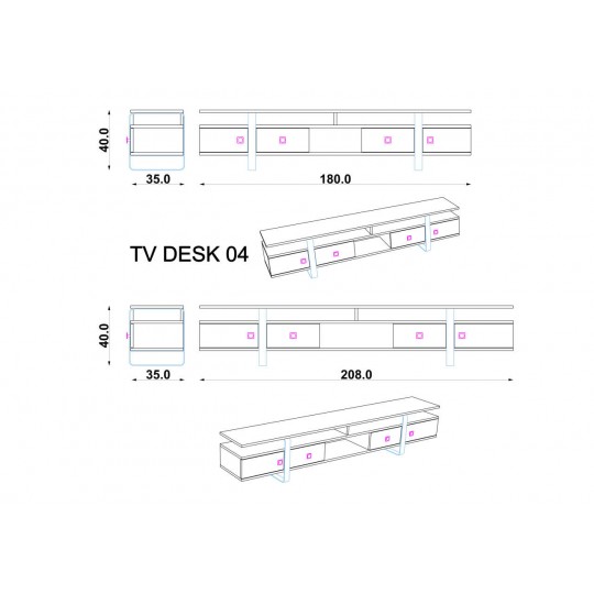 TV Unit in Grey Sonomo & Dark Grey