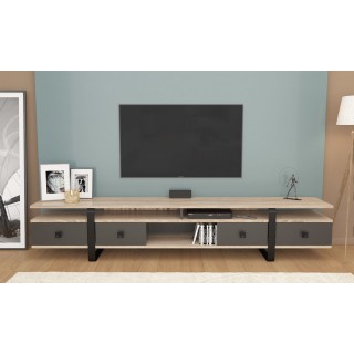 TV Unit in Grey Sonomo & Dark Grey