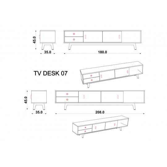 TV Unit Teak & White