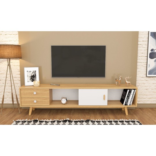 TV Unit Teak & White