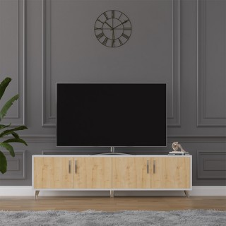 TV Unit White & Sapphire Oak T-02