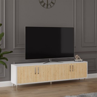 TV Unit White & Sapphire Oak T-02