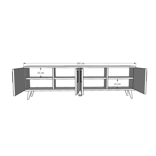 TV Unit in Dark Grey & Petra T-05