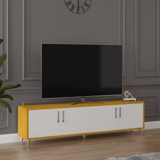 TV Unit White & African Walnut T-06