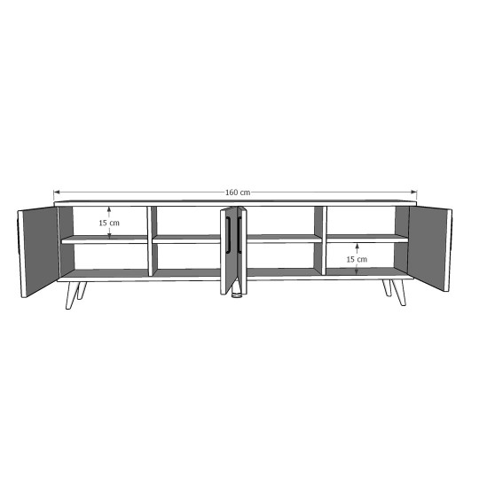 TV Unit White & African Walnut T-06