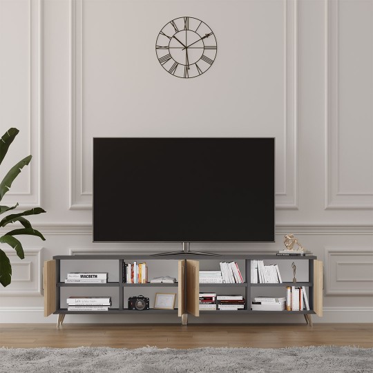 TV Unit Yıldız Sonoma & Dark Grey T-07