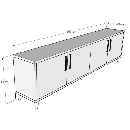 TV Unit Yıldız Sonoma & Dark Grey T-07