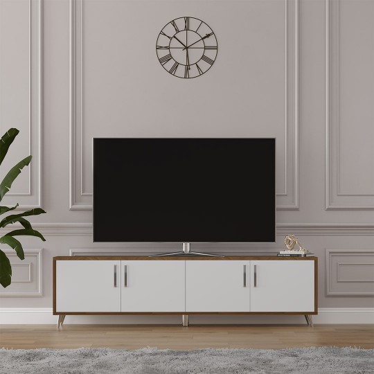 TV Unit Walnut & White T-08