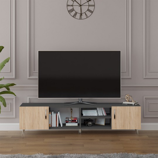 TV Unit Dark Grey & Star Sonoma T-15