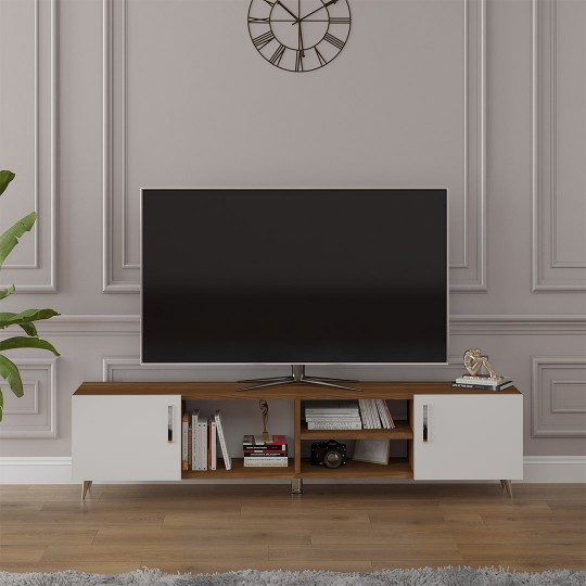 TV Unit Walnut & White T-17