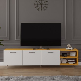 TV Unit African Walnut & White T-23