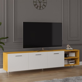 TV Unit African Walnut & White T-23