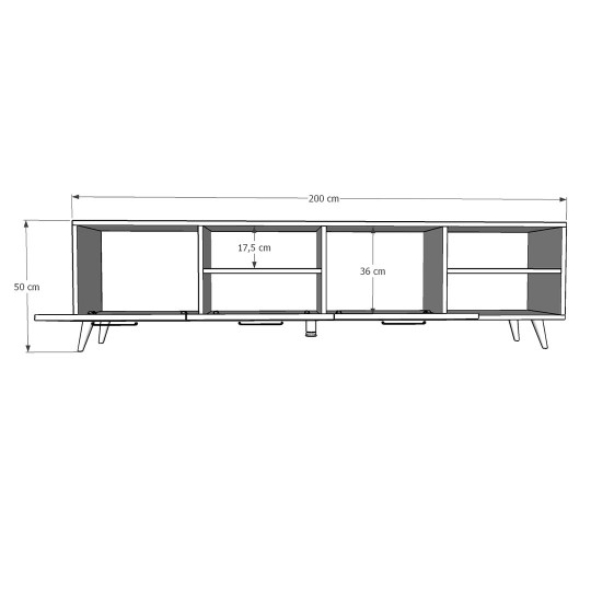 TV Unit White & Walnut T-25